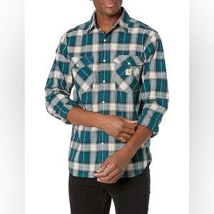 Carhartt Rugged Flex Plaid Shirt - Blue and Tan